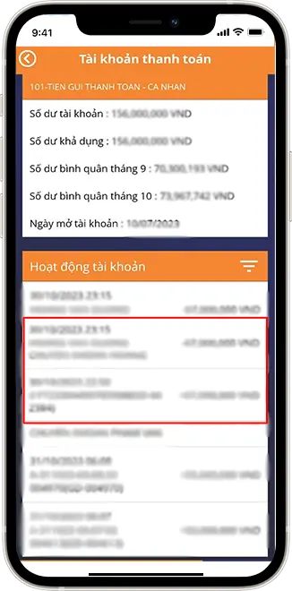 Bước 4 : Chọn giao dịch cần kiểm tra